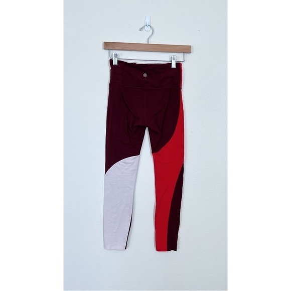 Athleta Maroon Colorblock Elation Asym 7/8 Tight - Picture 5 of 10